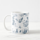 Boston Toile Blue Koffiemok (Links)