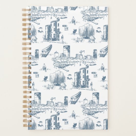 Boston Toile Blue Planner (Voorkant)