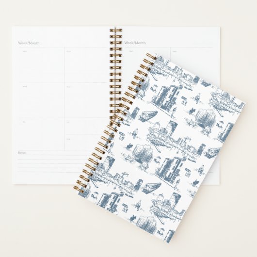 Boston Toile Blue Planner (Display)