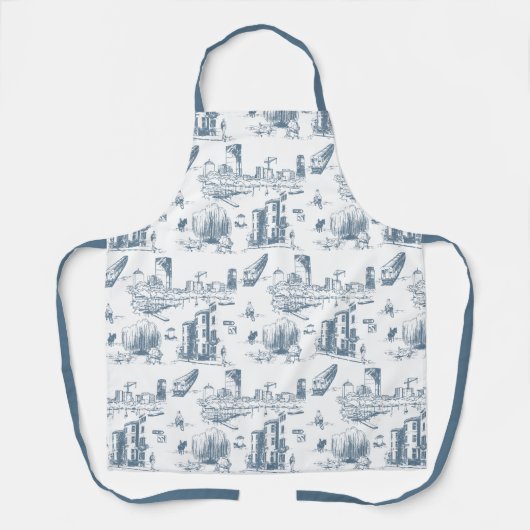 Boston Toile Blue Schort (Voorkant)