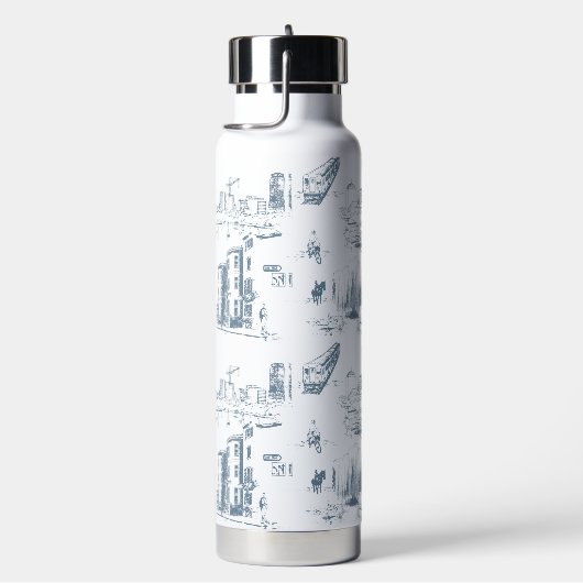 Boston Toile Blue Waterfles (Rechts)