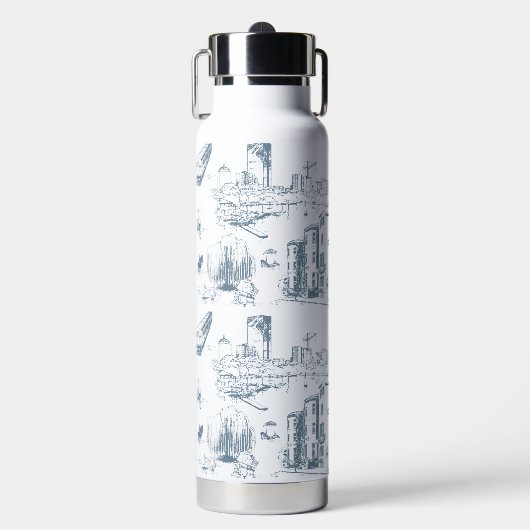 Boston Toile Blue Waterfles (Voorkant)