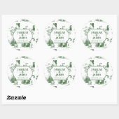 Boston Toile bosgroene trouw aangepaste sticker (Vel)