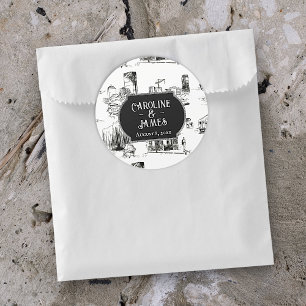 Boston Toile Bruiloft Persoonlijke 3" Sticker