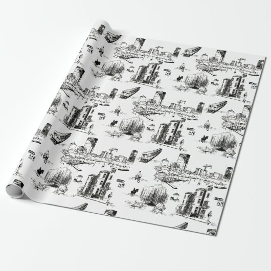 Boston Toile Cadeaupapier (Uitgerold)