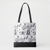 Boston Toile Colorblock Canvas tas (Voorkant)