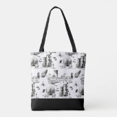 Boston Toile Colorblock Canvas tas (Achterkant)