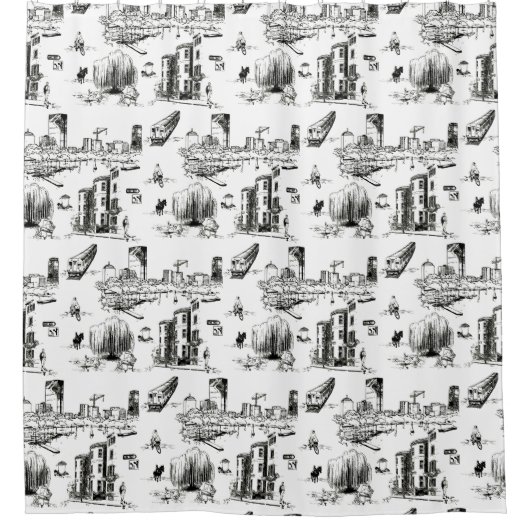 Boston Toile Douchegordijn (Voorkant)