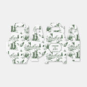 Boston Toile Evergreen Gepersonaliseerde Favoriet  Bedankdoosjes (Uitgevouwen)