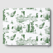 Boston Toile Forest Green Gepersonaliseerd gastenb Gastenboek (Achterkant)