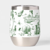 Boston Toile Forest Green Gepersonaliseerde bruilo (Achterkant)