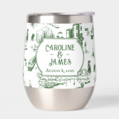 Boston Toile Forest Green Gepersonaliseerde bruilo (Links)