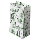 Boston Toile Forest Green gepersonaliseerde gesche Klein Cadeauzakje (Achterkant Gekanteld)