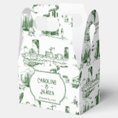 Boston Toile Forest Green gepersonaliseerde gunst Bedankdoosjes (Geopend)