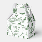 Boston Toile Forest Green gepersonaliseerde gunst Bedankdoosjes (Voorkant Zijde)