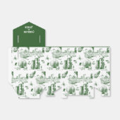Boston Toile Forest Green gepersonaliseerde gunst  Bedankdoosjes (Uitgevouwen)
