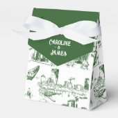 Boston Toile Forest Green gepersonaliseerde gunst  Bedankdoosjes (Voorkant Zijde)