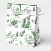 Boston Toile Forest Green gepersonaliseerde gunst  Bedankdoosjes (Achterkant)