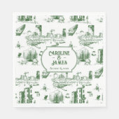 Boston Toile Forest Groen Aangepast Papier Servett Servet (Voorkant)