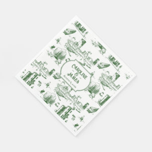 Boston Toile Forest Groen Aangepast Papier Servett Servet
