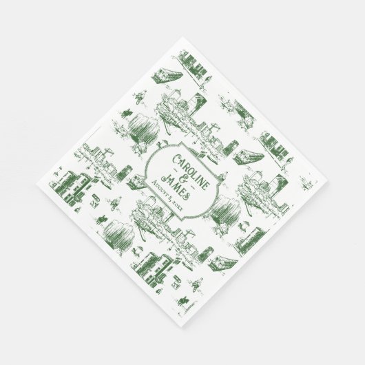 Boston Toile Forest Groen Aangepast Papier Servett Servet (Hoek)