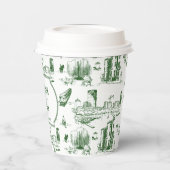 Boston Toile Forest Groen Gepersonaliseerd papier Papieren Bekers (Links)