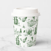 Boston Toile Forest Groen Gepersonaliseerd papier  Papieren Bekers (Achterkant)