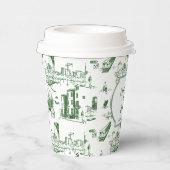 Boston Toile Forest Groen Gepersonaliseerd papier  Papieren Bekers (Rechts)