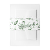 Boston Toile Forest Groen Uitnodiging Belly Band Uitnodigingen Wikkel (Voorkant Voorbeeld)