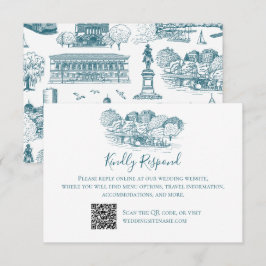 Boston Toile (jubileumeditie) blauw/wit Bedankkaart