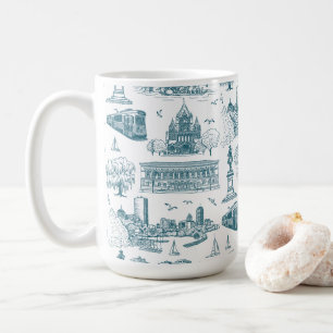 Boston Toile (jubileumeditie) blauw/wit Koffiemok