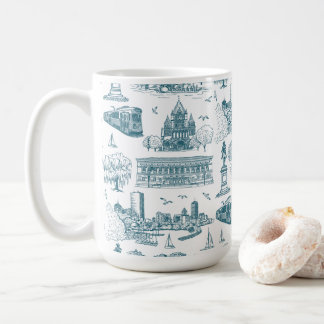 Boston Toile (jubileumeditie) blauw/wit Koffiemok