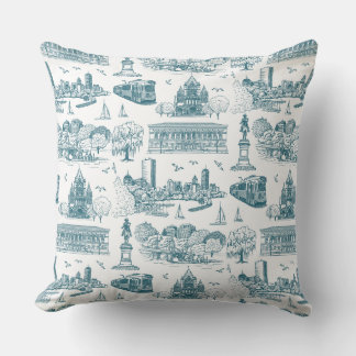 Boston Toile (jubileumeditie) blauw/wit Kussen