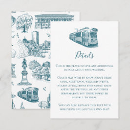 Boston Toile (jubileumeditie) blauw/wit Notitiekaartje