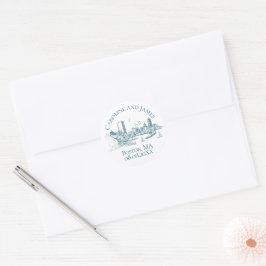 Boston Toile (jubileumeditie) blauw/wit Ronde Sticker