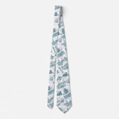 Boston Toile (jubileumeditie) blauw/wit Stropdas (Achterkant)