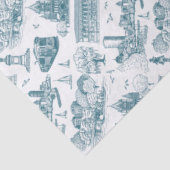 Boston Toile (jubileumeditie) blauw/wit Tissuepapier (Detail)
