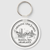 Boston Toile (jubileumeditie) Zwart/Wit Sleutelhanger (Voorkant)
