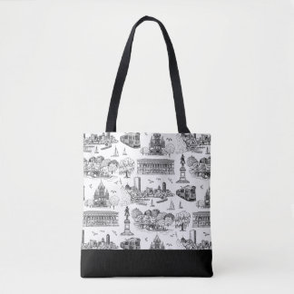 Boston Toile (jubileumeditie) Zwart/Wit Tote Bag