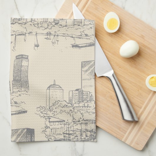 Boston Toile Kitchen Towel Theedoek (Quarter Fold)