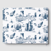Boston Toile Marine gepersonaliseerd bruiloft gast Gastenboek (Achterkant)