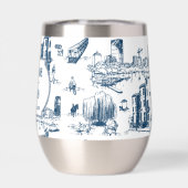 Boston Toile Marine gepersonaliseerde bruiloft dat (Achterkant)