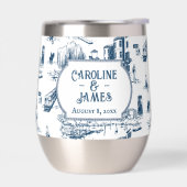Boston Toile Marine gepersonaliseerde bruiloft dat (Links)
