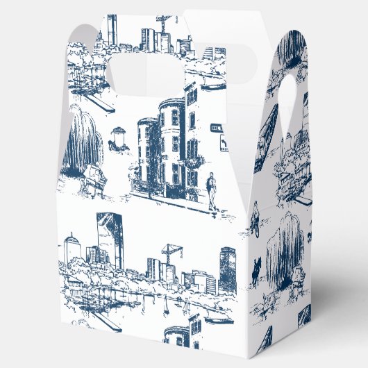 Boston Toile Navy Bedankdoosjes (Geopend)