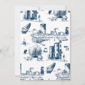 Boston Toile Navy bruiloft uitnodiging (Achterkant)