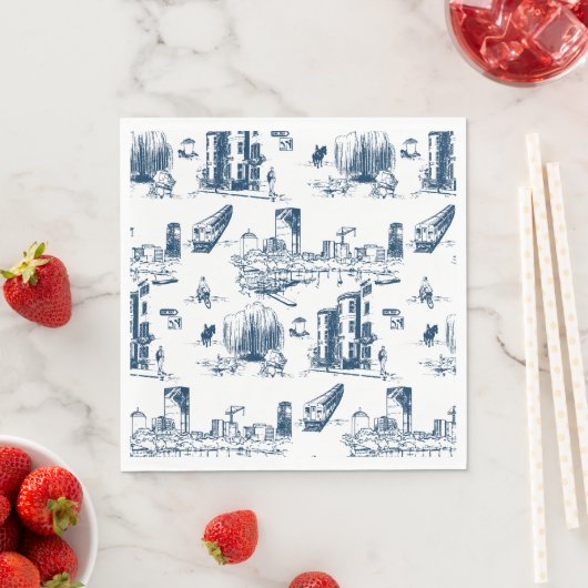 Boston Toile Navy en White Servet (Insitu)