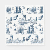 Boston Toile Navy en White Servet (Voorkant)