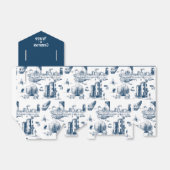 Boston Toile Navy gepersonaliseerde gunst box Bedankdoosjes (Uitgevouwen)