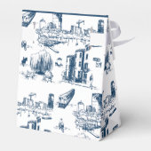 Boston Toile Navy gepersonaliseerde gunst box Bedankdoosjes (Achterkant)