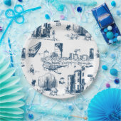 Boston Toile Navy Papieren Bordje (Feest)
